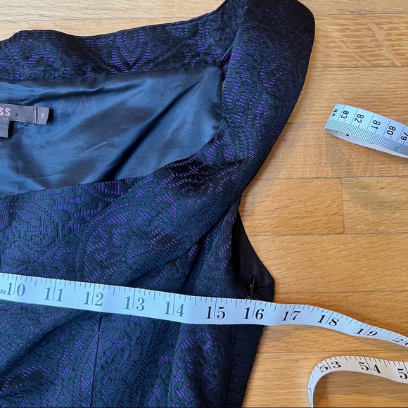 REISS black and purple jacquard dress with Bardot neck “Sylvia” 28/8134/81 814 - Picture 3 of 10